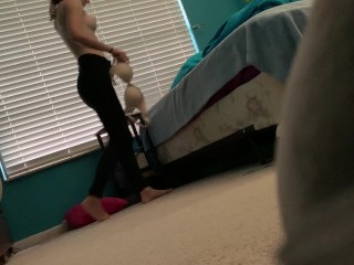 SPYING ON 18 YEARS OLD BUTTERFACE REDHEAD TEEN PT.1