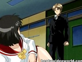 Hentai schoolgirl is again to fuck rod