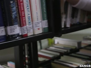 Pounding a hot brunette in the Library