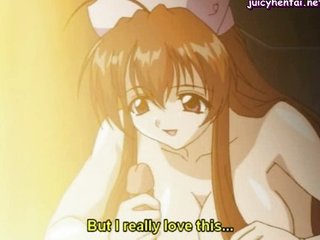 Naughty anime nurse tasting a cock