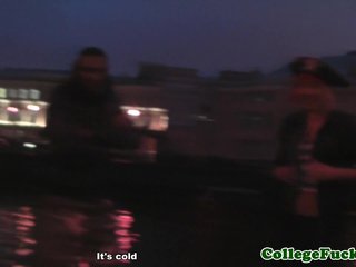 Costume euro teen pussyfucked in public