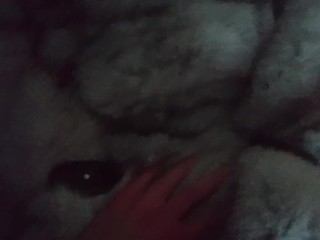 18yo teen tied up and cuffed in furcoat fucked and using buttplug