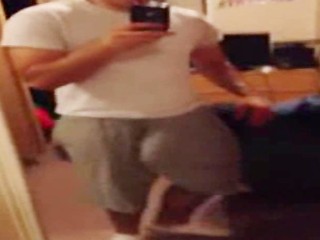 showing that boner through sweat pants