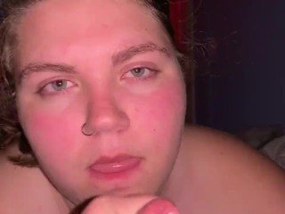 Teen BBW gives passionate head to her boyfriend