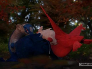 HOT AND MESSY DRAGON POKEMON DEEPTHROAT [FURRY] [LATIAS x LATIOS] [HUGE CUMSHOT]
