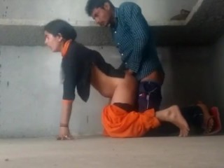 Indian college school viral leaked video in constuction building