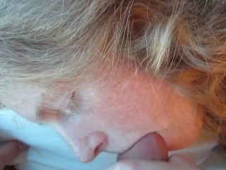 Shy Amateur Freckled Redhead Wife Risky Public Blowjob (Huge Facial)