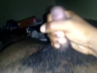 Playing with my tiny black dick
