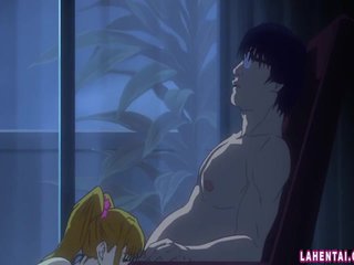 Blonde hentai girl gets fucked by older man