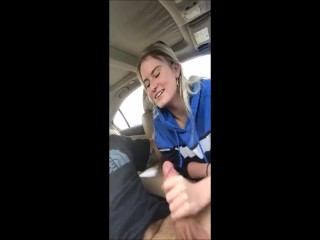 19 y/o Riley sucking off old guy in parking lot