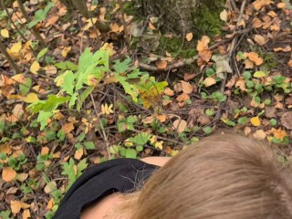Crazy guy followed the girl in the forest , then she made her show boobs then fucked