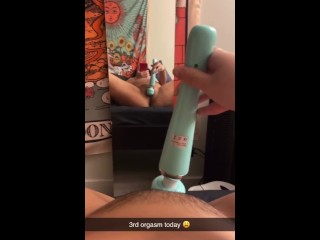 Naughty college girl films herself having intense multiple orgasms on snapchat