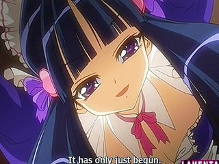 Cute hentai maid sucks and rides hard cock