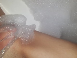 SEXY TINY TEEN PISSES AND PLAYS WITH PUSSY IN THE BATH
