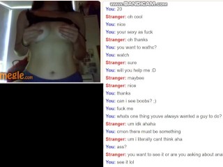 Omegle – 18 year old teen teases boobs and then masturbates