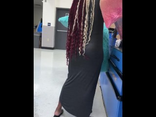 Young Black Teen bending over in booty shorts (her mom caught me)
