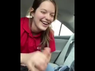 Michaela Faith Wuensche Porno- giving blowjob to coworker/boyfriend