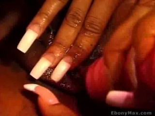 Ebony dildo foursome