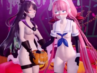 Weird Halloween handjob Futa MMD