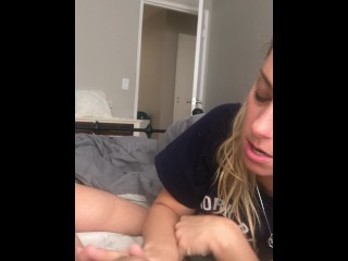 Morning cock is amazing. Boyfriend woke up with his cock in my mouth {POV}