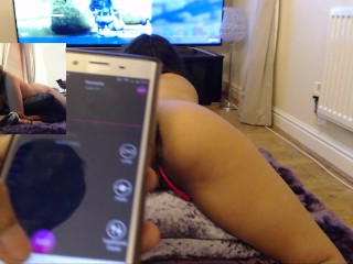 Teen gamer plays fortnite first time with remote controlled vibrator inside