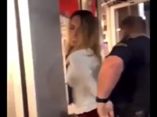 White Chick grinds on cops and moans while he humps her