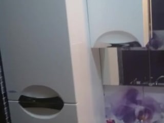 Naughty British teen rubbing her fanny in the bathroom