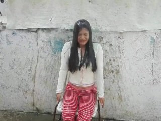 Slime in my garage in pajamas. Sexy girl
