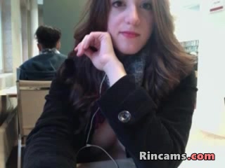 Teen brunette masturbation in public