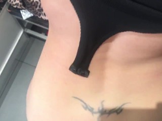 Risky sex in the fitting room with a sales assistant.