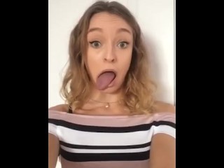 Amateur teen long tongue 14