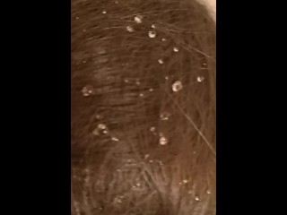 Love too pee on her beautiful hair