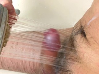 Hot Guy Moaning while Having Hands Free Orgasm Using Shower Head – 4K