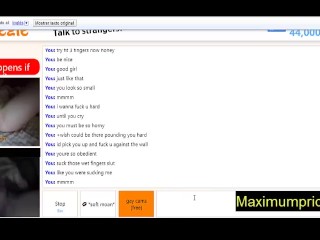 Omegle hot teen plays with her pink pussy for me until she cums-with sound