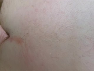 Straight guy ass fucked POV closeup by huge dildo – ass to mouth