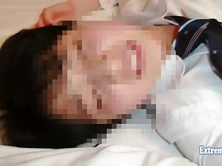 Jav Schoolgirl Oka Does threesome Uncensored and Gets Creamy