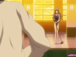 Hentai cutie in swimsuit gives tittyfuck