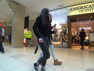 PERFECT Teen Ass in Grey Spandex Leggings