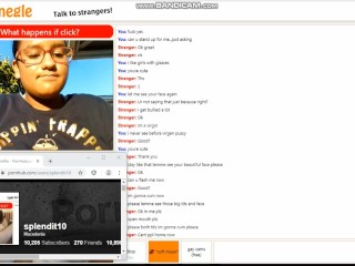 Omegle 18yo horny girl flashing huge tits for huge cumshot