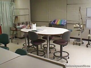 Solo Japanese nurse babe toying herself