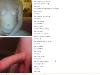 Omegle Submissive Teen does Everything for Cum