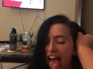 Sexy whore sucking dick makes it explode all over!