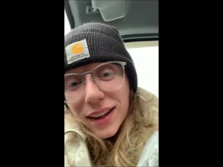 Sexy Little Pee Slut Sarah Evans Drinks Her Own Pee in Public For Her Fans. Cum Follow Her Twitter