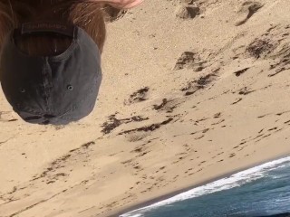 Skip class to fuck teen on public beach, I cum inside. Almost Caught!!