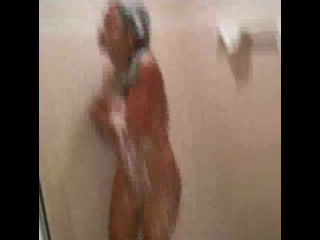 Stupid girl dancing naked in shower