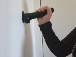 Stroking and sucking a very lucky dildo