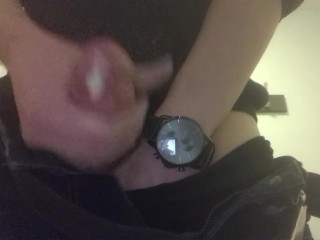 Quick cumshot at work