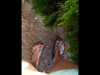 Quick Pee On Bush In Public Park