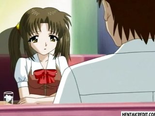 Tied up hentai teen sucks and gets fucked