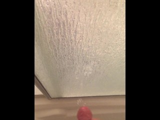 cumming on the side railing